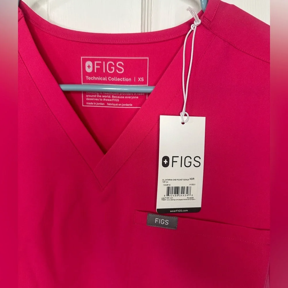 NWT Figs Women's Shocking Pink Scrub Set in Size XS - Picture 10 of 16